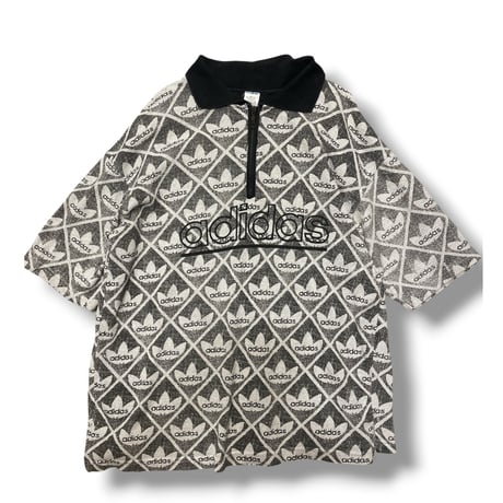 [USED] 90's EURO adidas ハーフZIP POLO