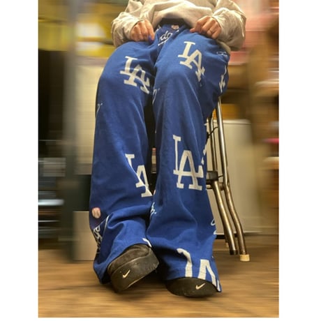 [USED] LA Dodgers⚾️総柄フリースパンツ