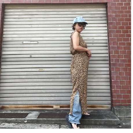 [USED] ノースリーブ　レオパード柄🐆ロングワンピース