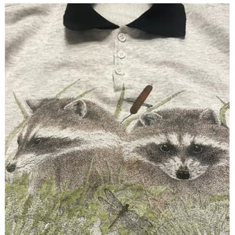 [USED]  アライグマ🦝プリント 襟付きSWEAT