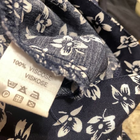 [USED] EURO NAVY 小花柄 マキシスカート