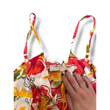 [USED]  花柄のレーヨンワンピース