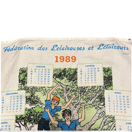 [USED] 1989 BOY SCOUTS ファブリック カレンダー