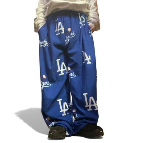 [USED] LA Dodgers⚾️総柄フリースパンツ