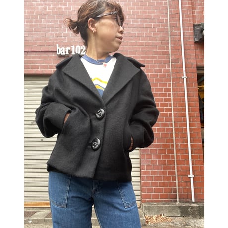 [USED] BLACK WOOL SHORT JKT BIGボタン
