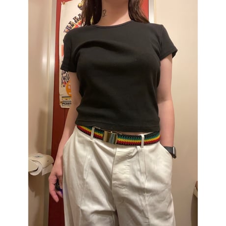[USED]  Ladys BLACK リブ Tee