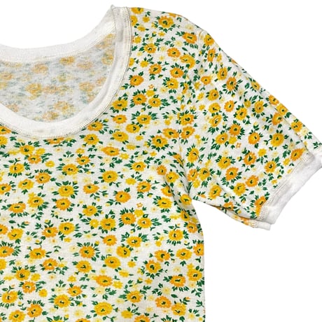 [USED] Euro vintage 半袖 FLOWER リブTops♡