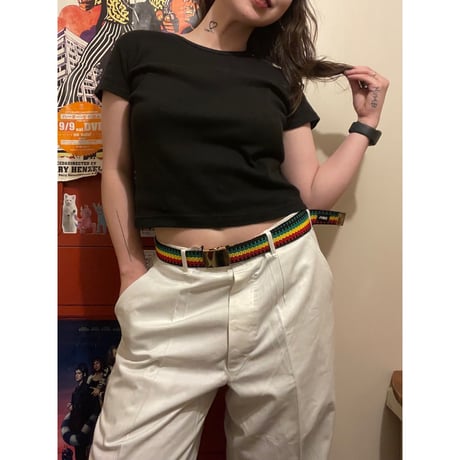 [USED]  Ladys BLACK リブ Tee