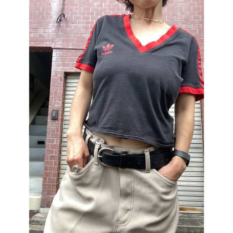 [USED] 2004 "adidas" Ladys Vネック Tee