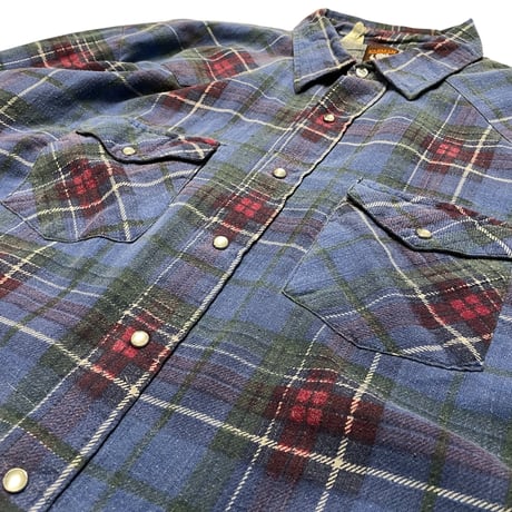 [USED] 70s KARMAN Plaid Western Flannel Shirt
