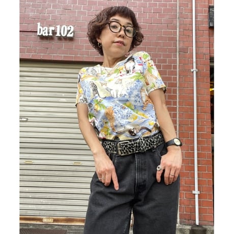 [USED] ねこ&レース tops