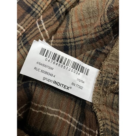 [USED] 秋色ガーゼ CHECK パンツ