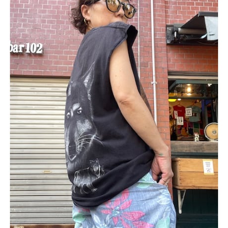 [USED]  両面 オオカミ プリント Tee