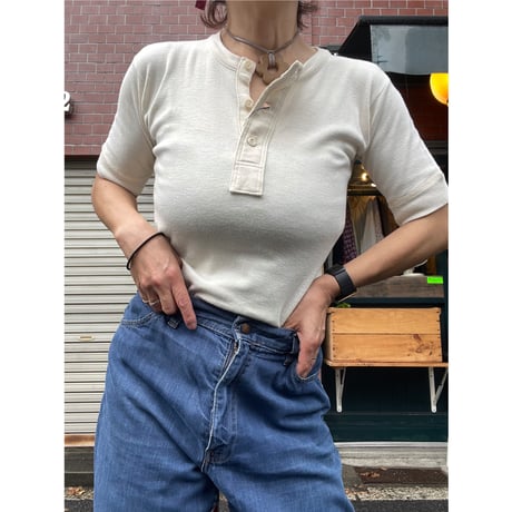 [USED]  EURO vintage ヘンリー リブTee