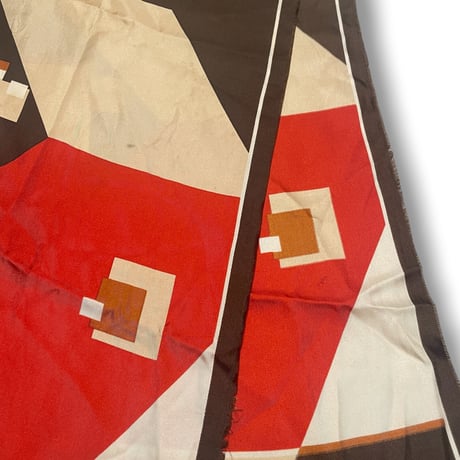 [USED] BROWN 100% SILK スカーフ