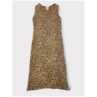 [USED] ノースリーブ　レオパード柄🐆ロングワンピース