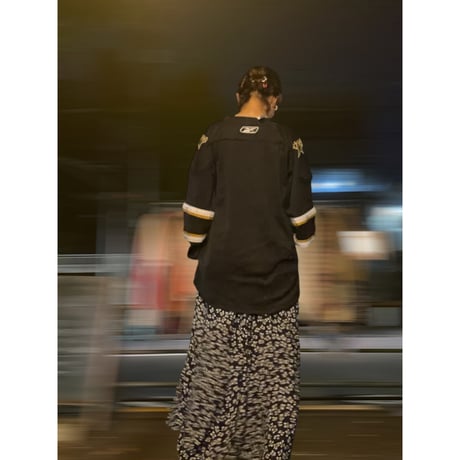 [USED] EURO NAVY 小花柄 マキシスカート
