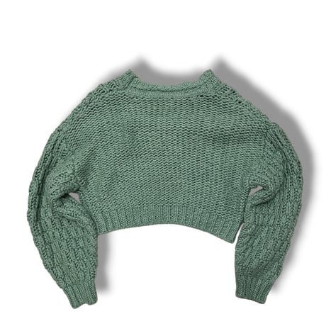 [USED] MINT BLUE♡ ショート丈 ニット