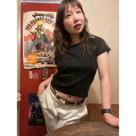 [USED]  Ladys BLACK リブ Tee