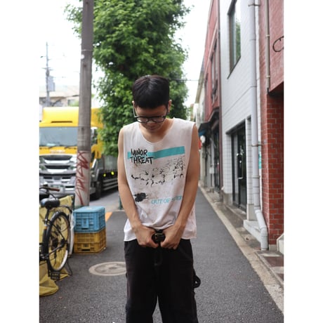 [USED] "MINOR THREAT" Tee  CUTOFF ! BORO