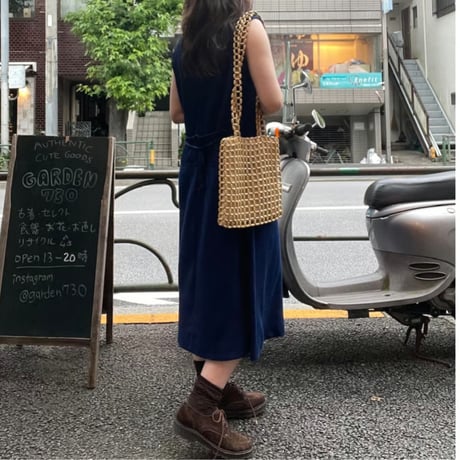 [USED] ウッドビーズのトートバッグ🪹