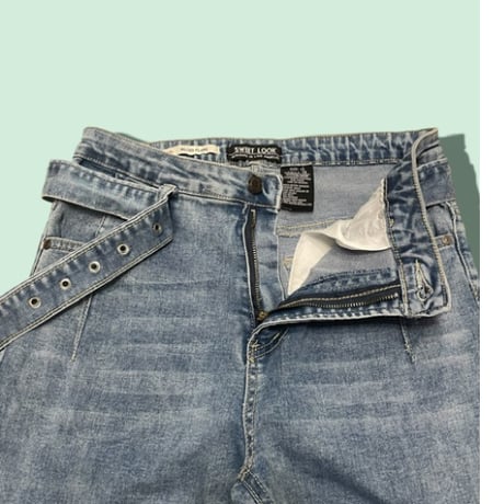 [USED]  ベルト付きフレアデニムパンツ