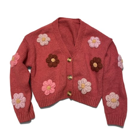 [USED]お花ニットカーディガン🌼