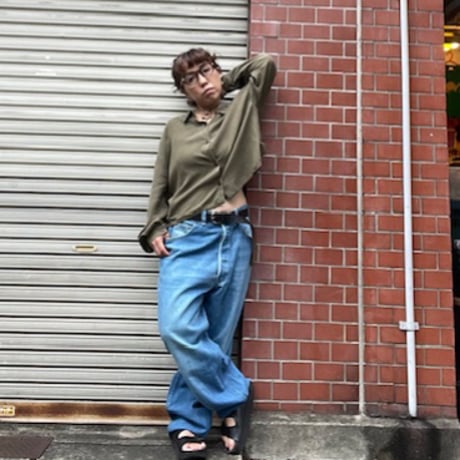 [USED] 渋めオリーブカラー🫒レーヨンシャツ