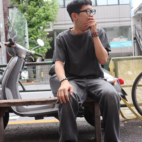 [USED]  OLD "DISCUS" ポケTee  フェードBLACK