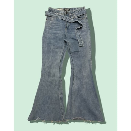 [USED]  ベルト付きフレアデニムパンツ