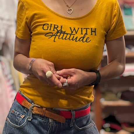 [USED]  GIRL WITH Attude♡プリントボディスーツ