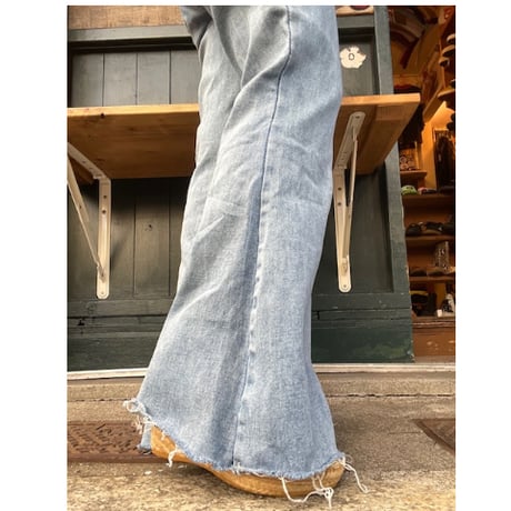 [USED]  ベルト付きフレアデニムパンツ