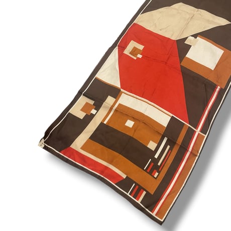 [USED] BROWN 100% SILK スカーフ