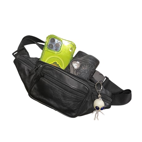 [USED］BLACK LEATERウエストPOUCH