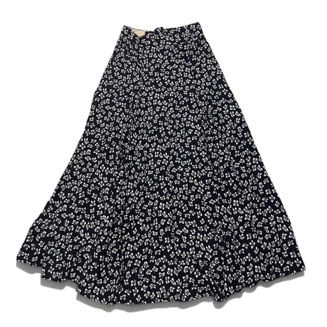 [USED] EURO NAVY 小花柄 マキシスカート