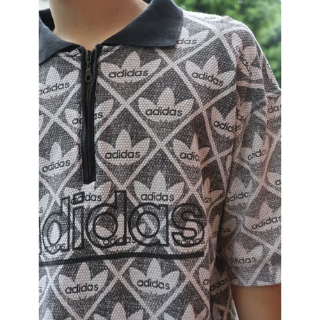 [USED] 90's EURO adidas ハーフZIP POLO