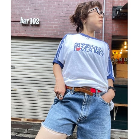 [USED] 80’s MEDALLION 3本ライントリムTee♡