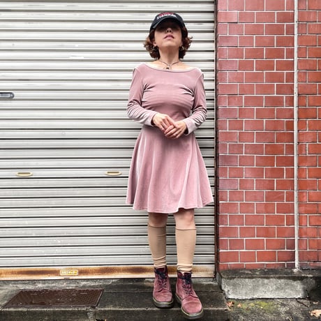[USED] ベロア L/S ミニワンピース