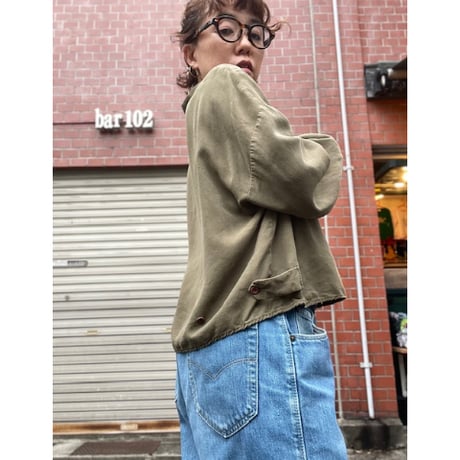 [USED] 渋めオリーブカラー🫒レーヨンシャツ