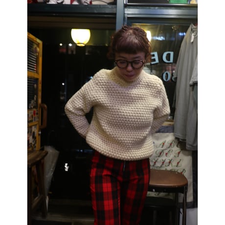 [USED] vintage ぽこぽこ編みの アランニット