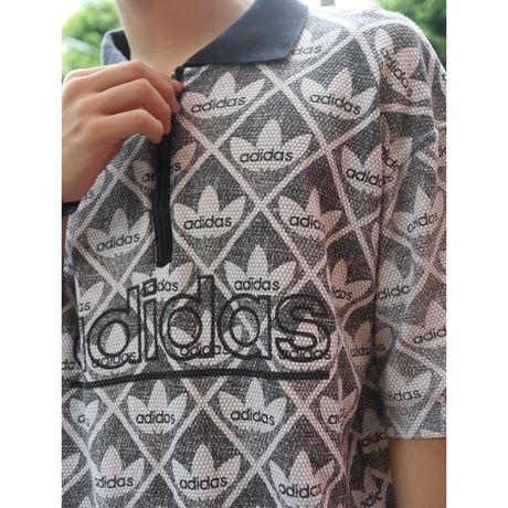 [USED] 90's EURO adidas ハーフZIP POLO