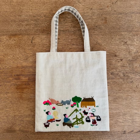 ラオス｜モン族の手刺繍バッグ｜機織り