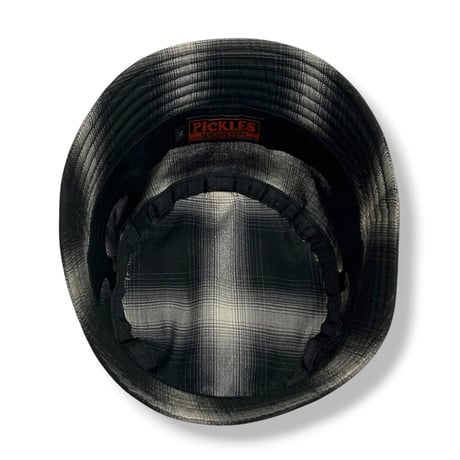 BUCKET SHORTER HAT　"BLACK OMBRE CHECK"