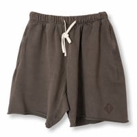 【残り僅か】RUGGED®︎ ''rhombus logo'' Washed Fade Sweat Shorts (Brown)