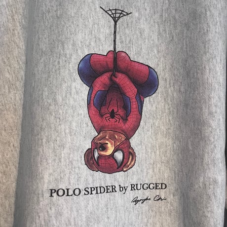 【ラス1 】RUGGED "POLO SPIDER" heavy-weight sweat (12.0oz/裏起毛/ASH)