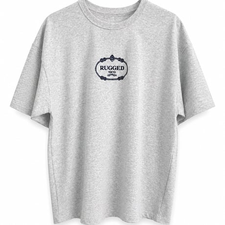 【ラス1 】RUGGED®︎ ''MILANO LOGO'' heavyweight embroidered tee (Heather Gray/11.5oz)