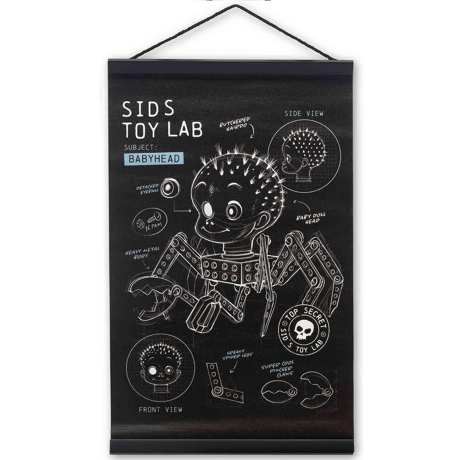 トイストーリー シドのトイラボ ベビーフェイス　Sid’s Toy Lab　Baby Face　キャンバス製バナー（壁掛け）