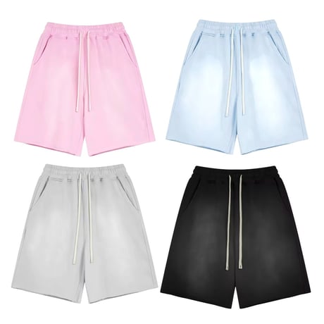 Mismatch NYC/Washed Shorts  (Black/Gray/Pink/Blue)