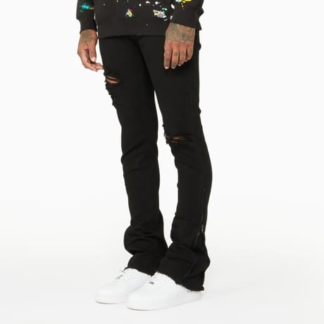 RockStar Original / Ferg Zip Stacked denim "BLACK"