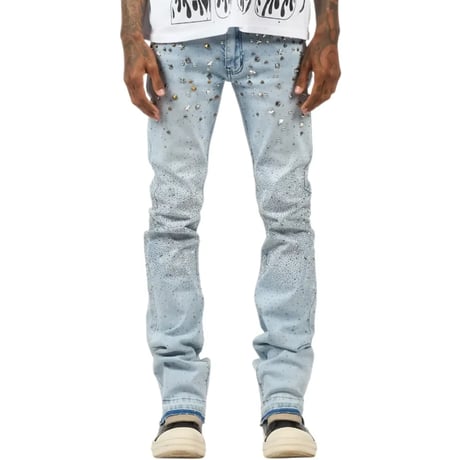 RockStar Original /  Studs Flare denim "BLUE"